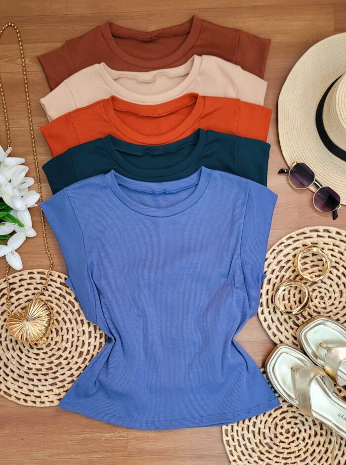 blusa regata canelado premium manga muscle ref: 052