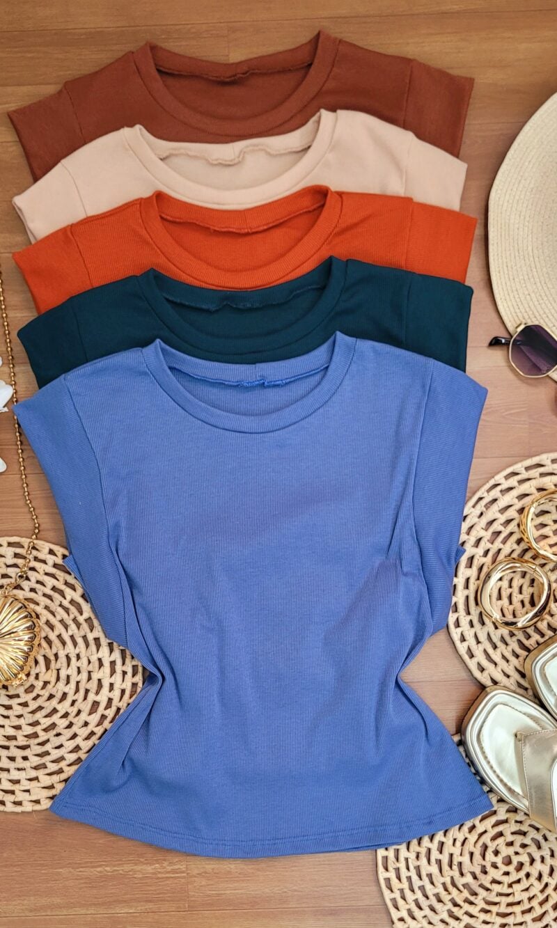blusa regata canelado premium manga muscle ref: 052