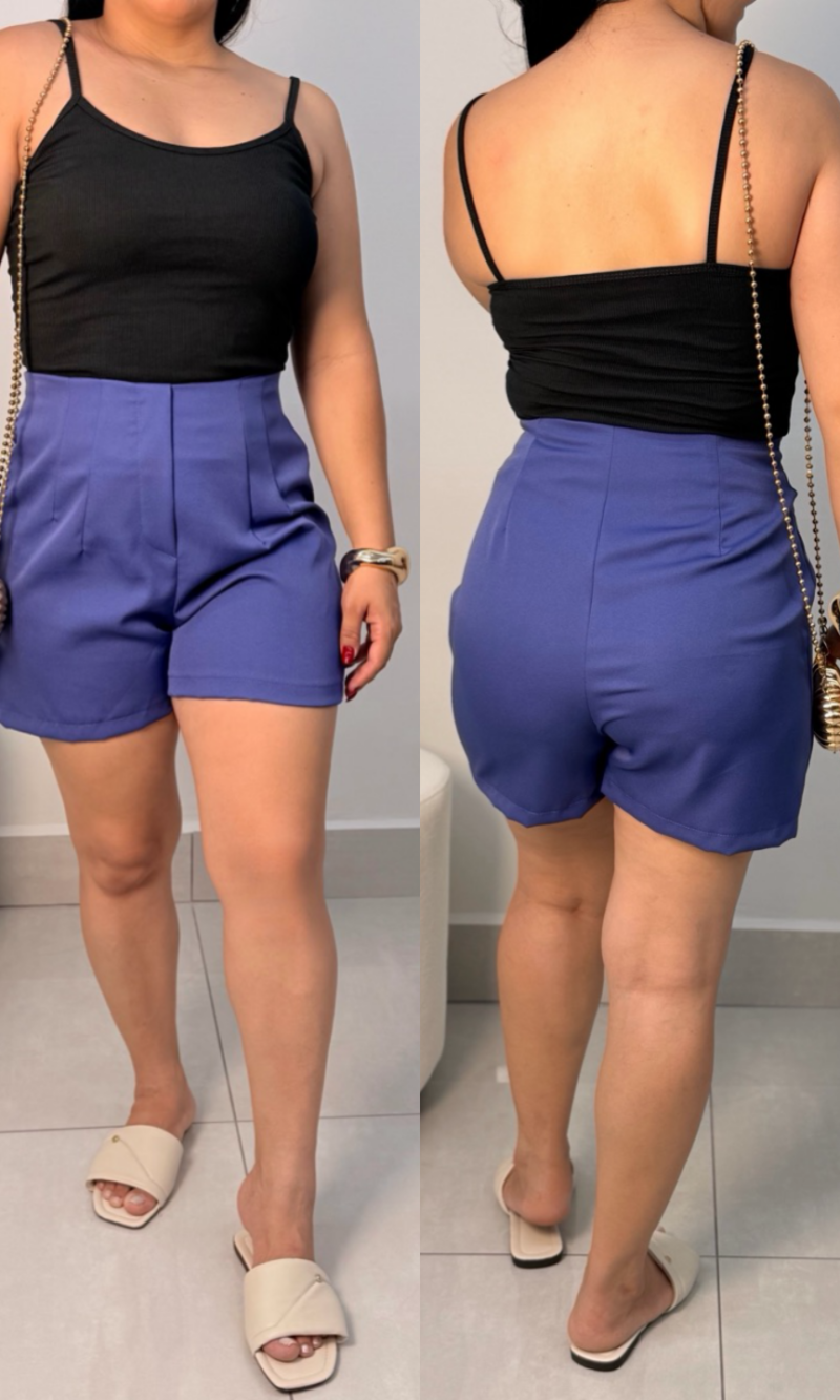 short alfaiataria com detalhes em botões ref: 055