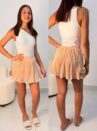 short saia plissada rodada crepinho ref: 046