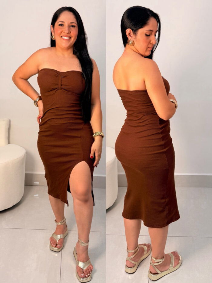 vestido midi canelado tomara que caia ref: 049 vestido midi canelado tomara que caia ref: 049