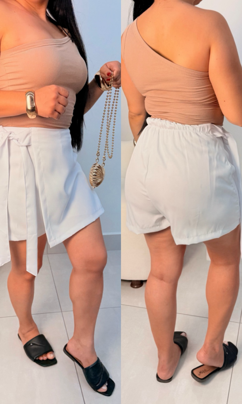 short saia assimétrica com amarração ref: 056