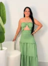 conjunto elastex saia e cropped sensorial ref: 072