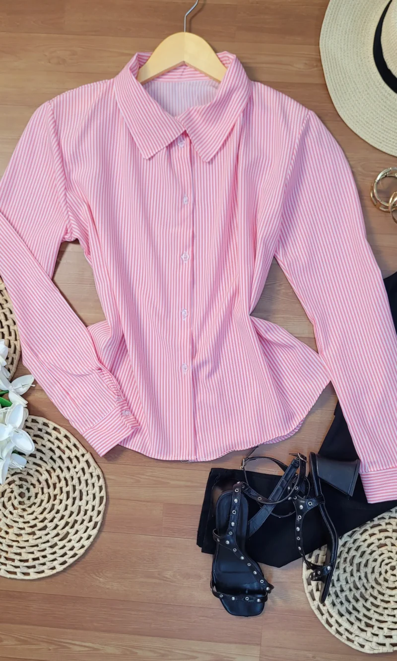 camisa listrada social manga longa camisa listrada social manga longa