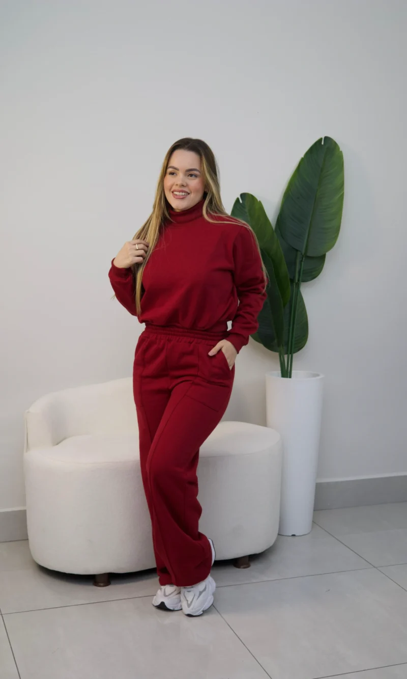 conjunto moleton flanelado com gola ref:100