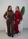 conjunto moleton flanelado com gola ref:100