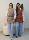 conjunto camisa e colete tricote com cinto ref: 106