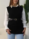 conjunto camisa e colete tricote com cinto ref: 106