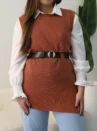 conjunto camisa e colete tricote com cinto ref: 106