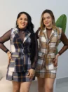 conjunto xadrez colete e short ref:111