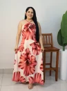 vestido longo feminino espiração farm estampado elegante alça trançada ref: 220